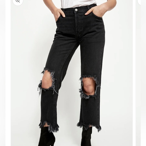 Free people Distressed Black Jeans - Picture 6 of 7